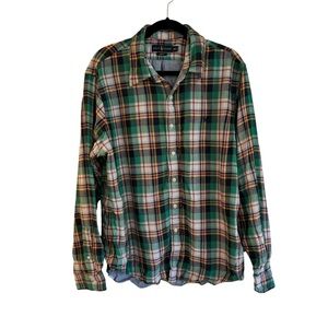 Ralph Lauren XXL Slim Plaid Flannel Button down Long sleeve Chambray Lined Shirt